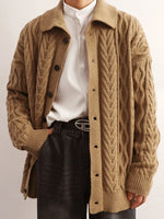 Knit button-up cardigan