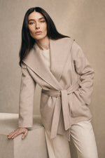 Camel-Hair Long Pointed Coat in Ivory