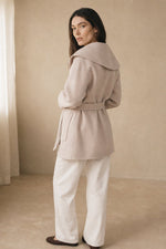 Camel-Hair Long Pointed Coat in Ivory