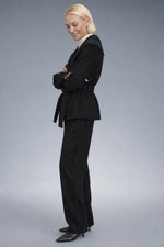 Camel-Hair Long Pointed Coat in Black