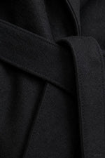 Camel-Hair Long Pointed Coat in Black