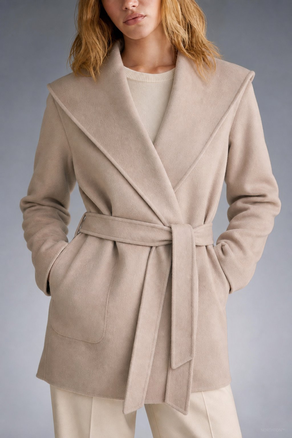 Camel-Hair Long Pointed Coat
