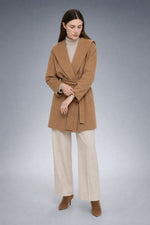 Camel-Hair Long Pointed Coat in Camel