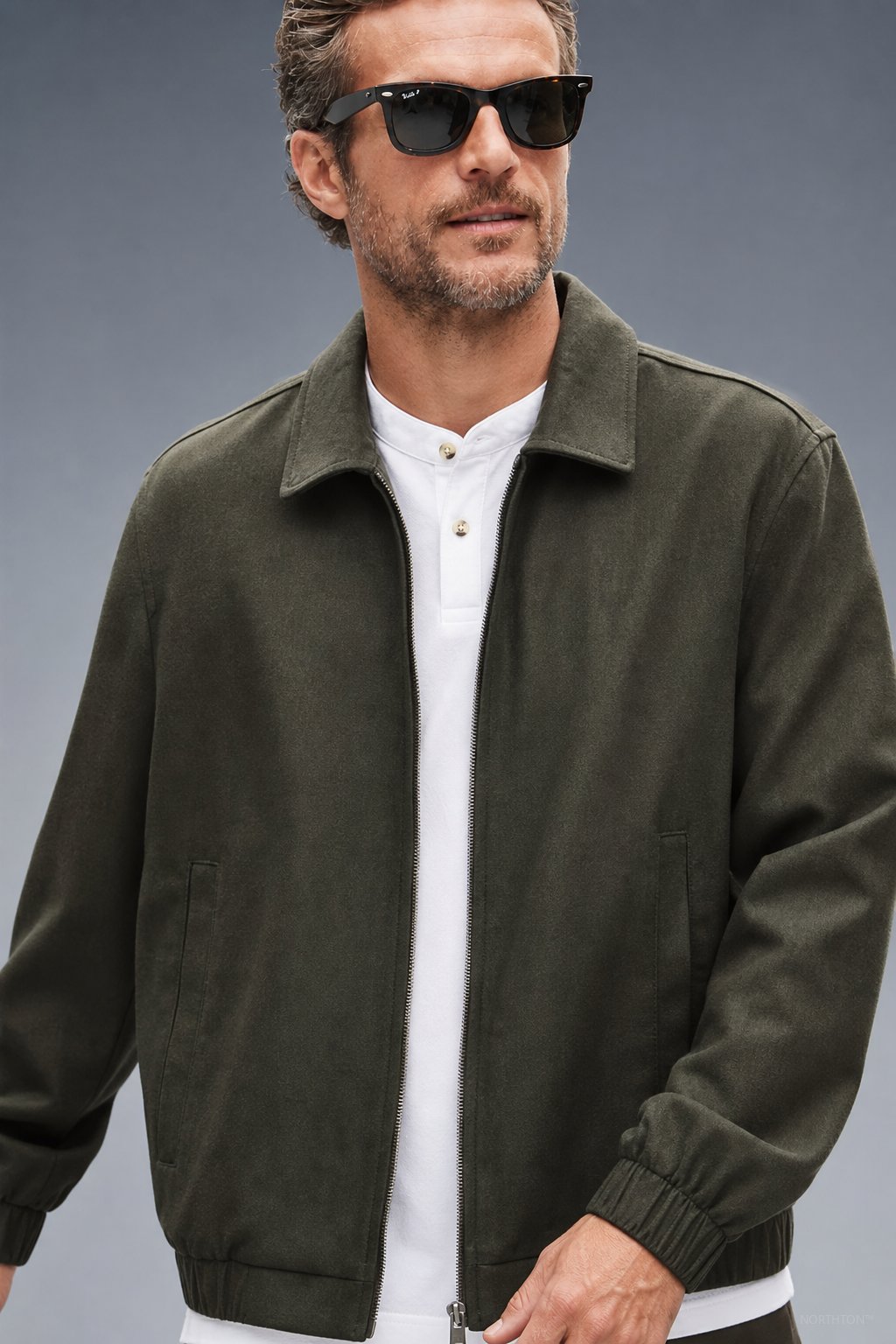 Chad Relaxed Zip Jacket in Forest