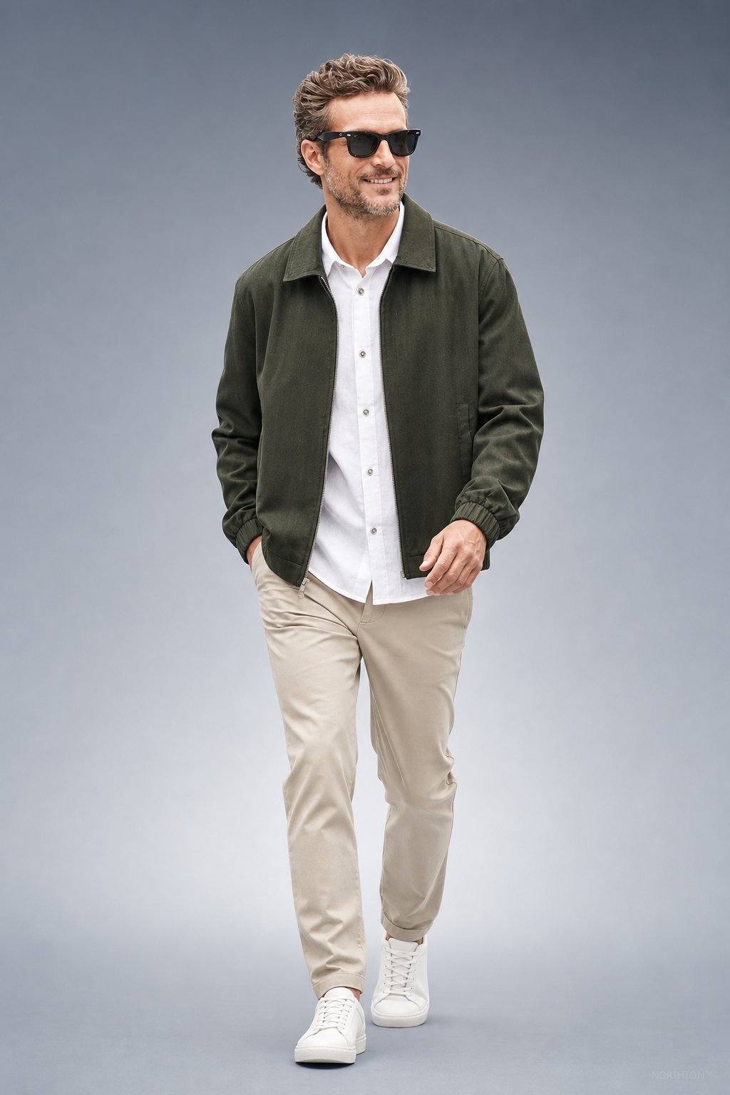Chad Relaxed Zip Jacket in Forest
