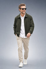 Chad Relaxed Zip Jacket in Forest