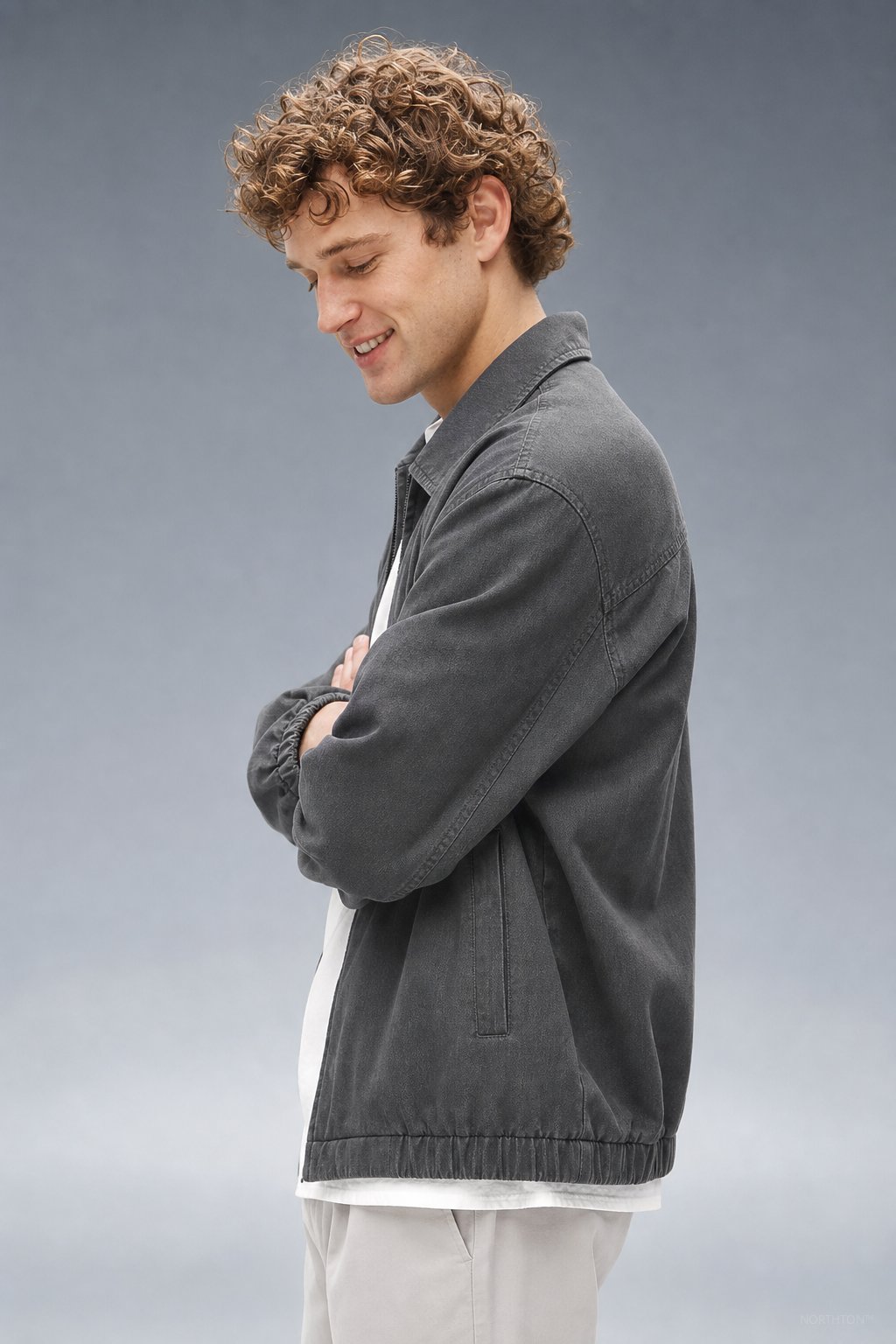 Chad Relaxed Zip Jacket in Gray