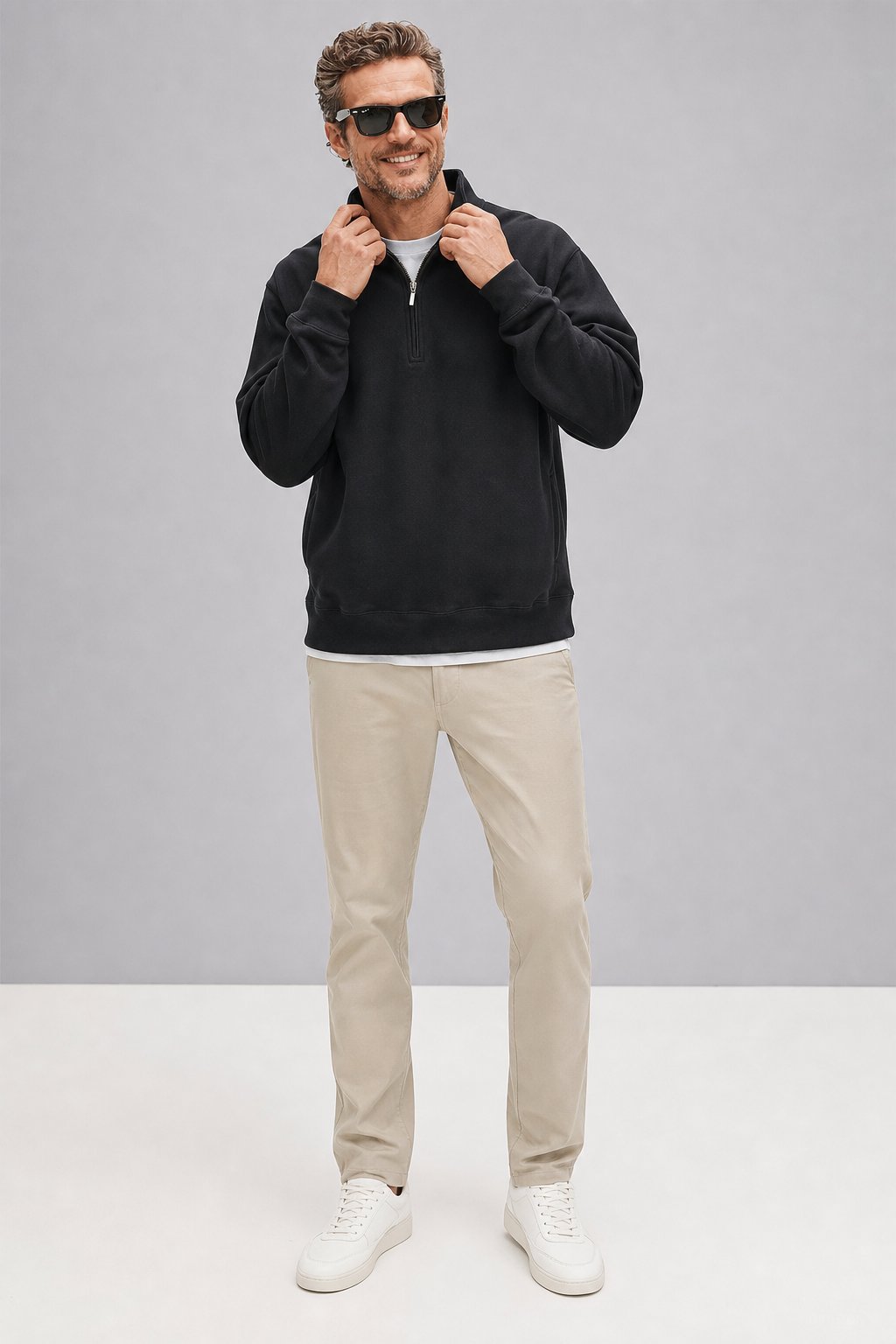Chadsworth Half-Zip Gym Pullover in Black