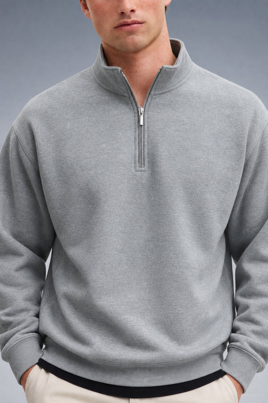 Chadsworth Half-Zip Gym Pullover in Grey