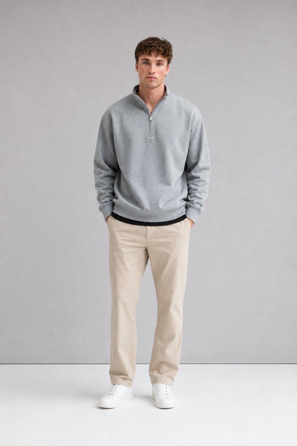 Chadsworth Half-Zip Gym Pullover in Grey
