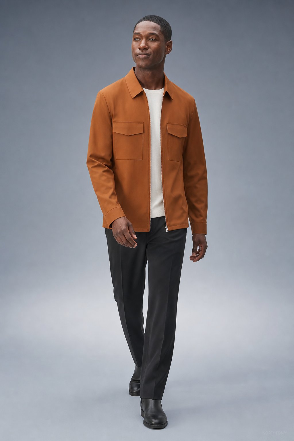 Northton Fall Coat in Fire Orange