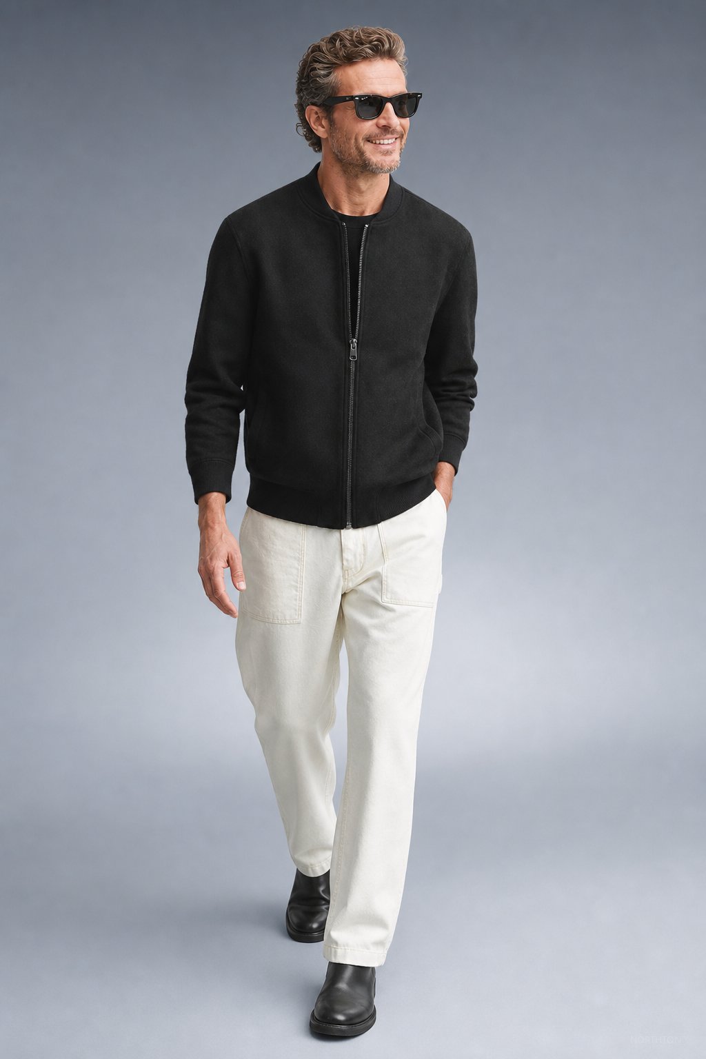 Sable Suede Jacket in Black