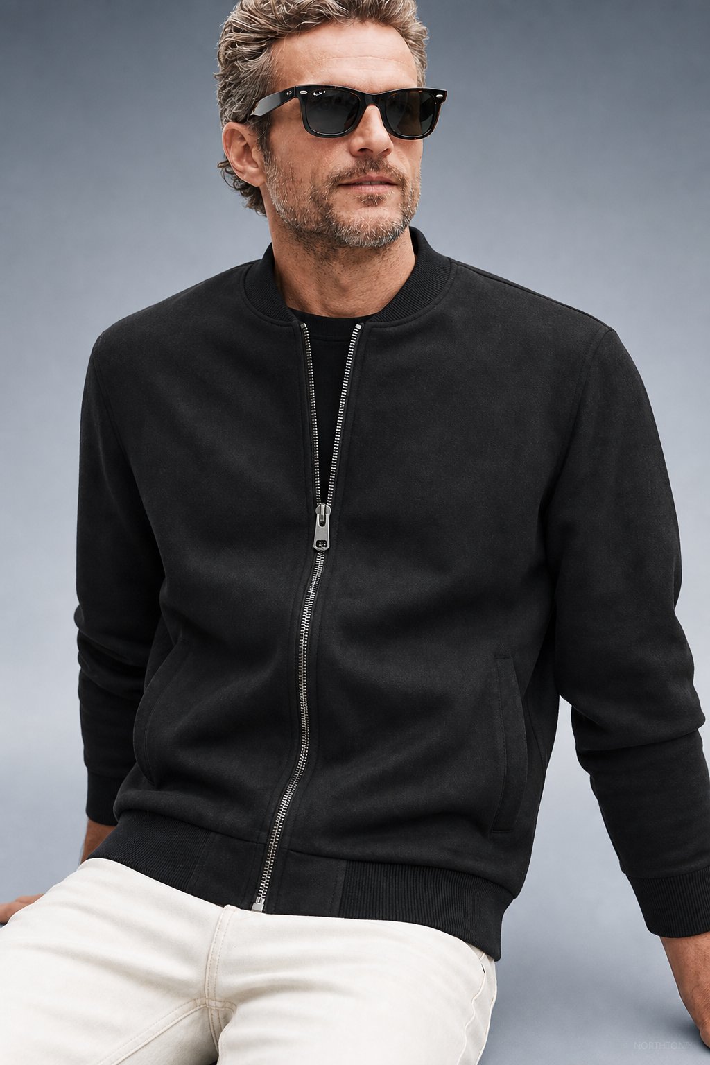Sable Suede Jacket in Black